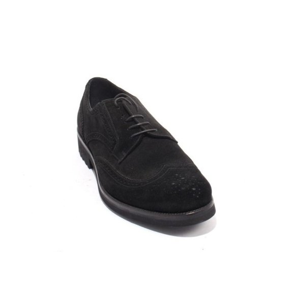 GoodMan 42564a Black Suede Leather Elastic / Lace -Up Oxford Shoes main image 7